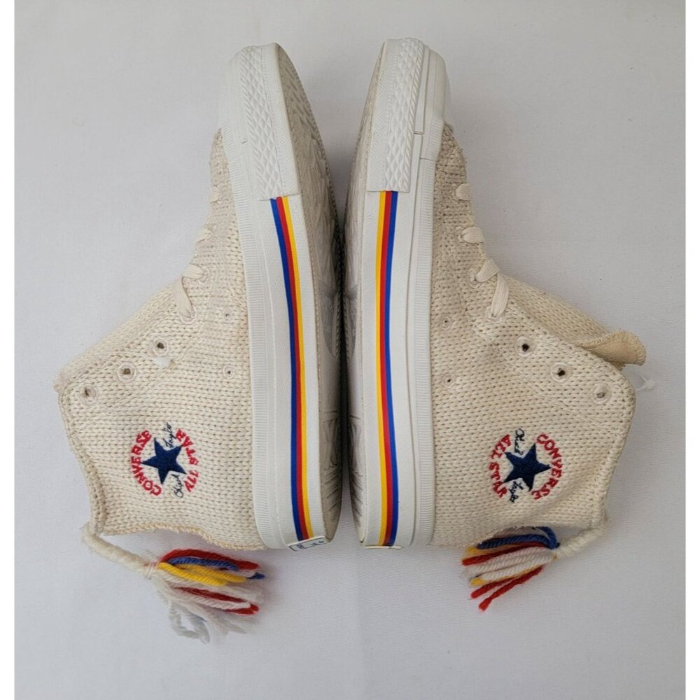 RARE Sneakersnstuff x Converse Chuck Taylor LOVIKKA Cream Knit Wool Hi Top Sz 7W - Picture 3 of 12